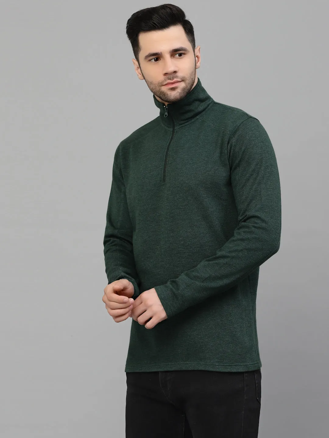 Style Quotient Men Green Sweatshirt