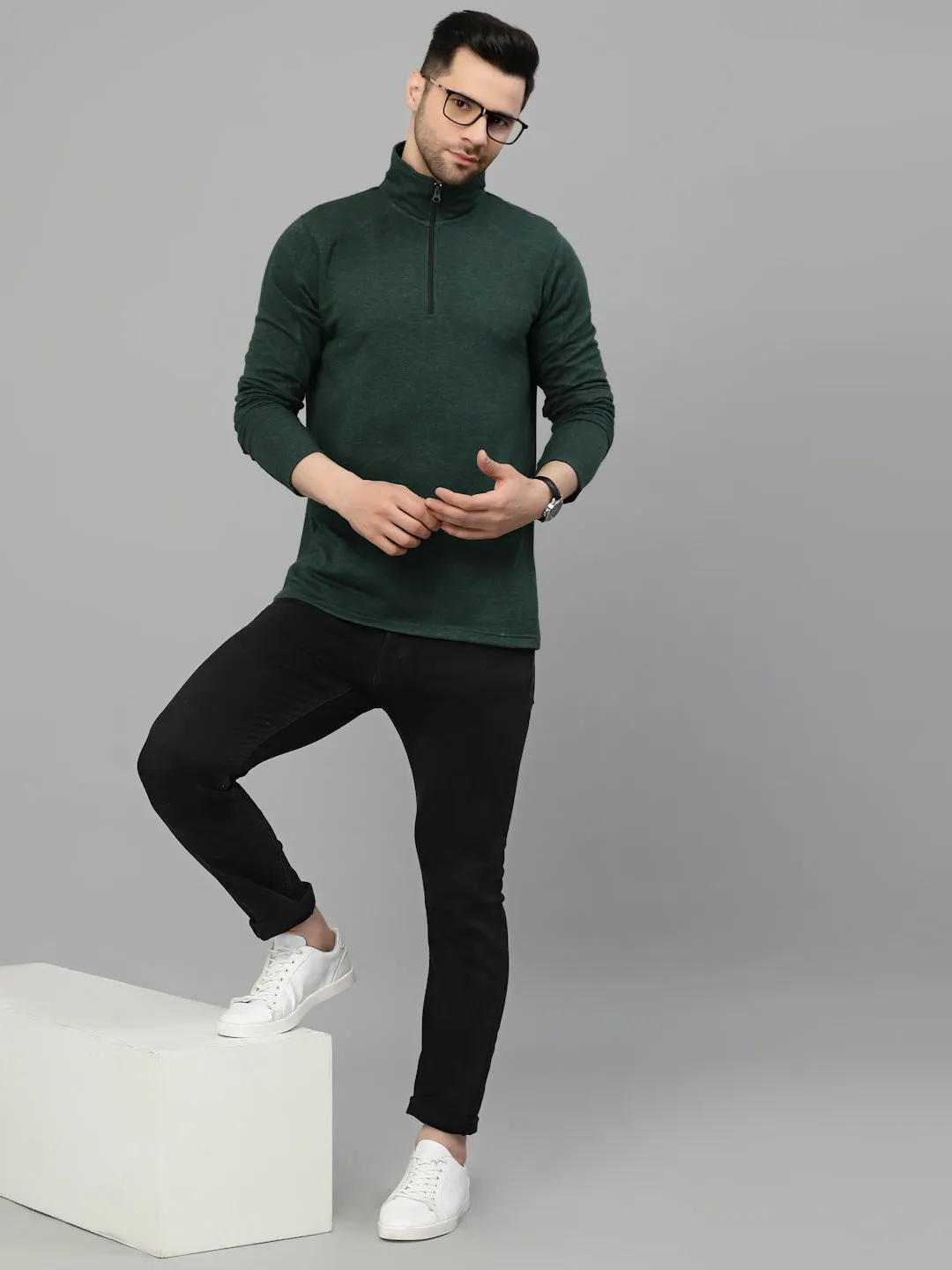 Style Quotient Men Green Sweatshirt