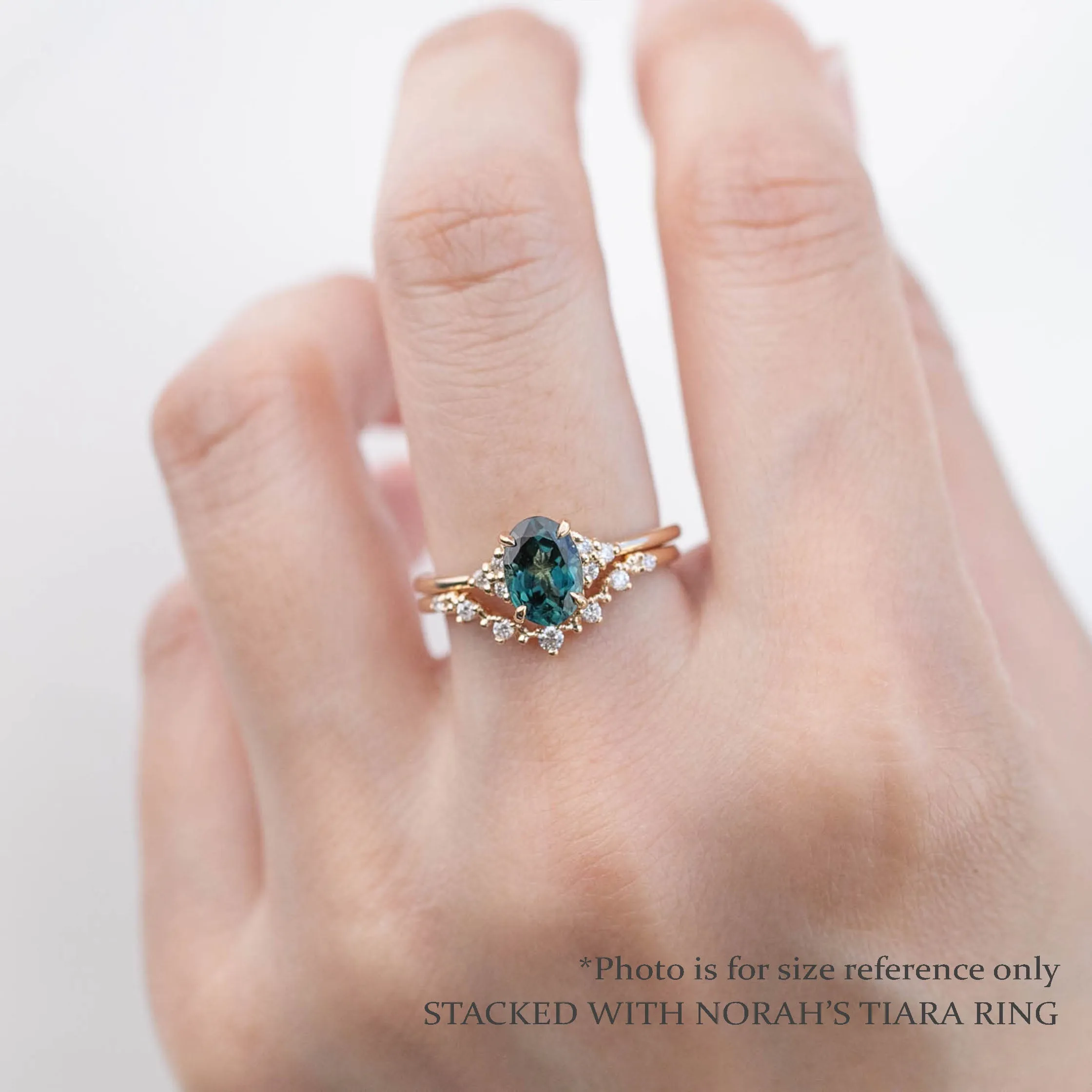 Teresa Ring 1.24ct Light Mint Green Unheated Sapphire, 14k Yellow Gold (One of a kind)