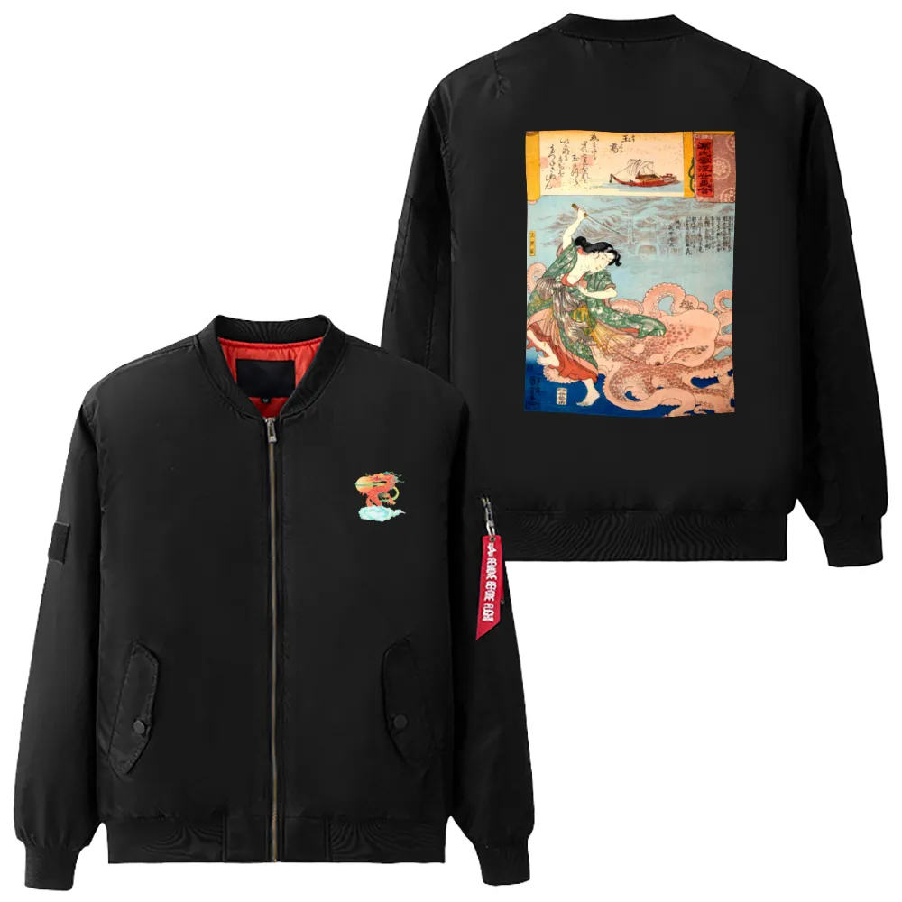 The Kraken Asian Art Bomber Jacket