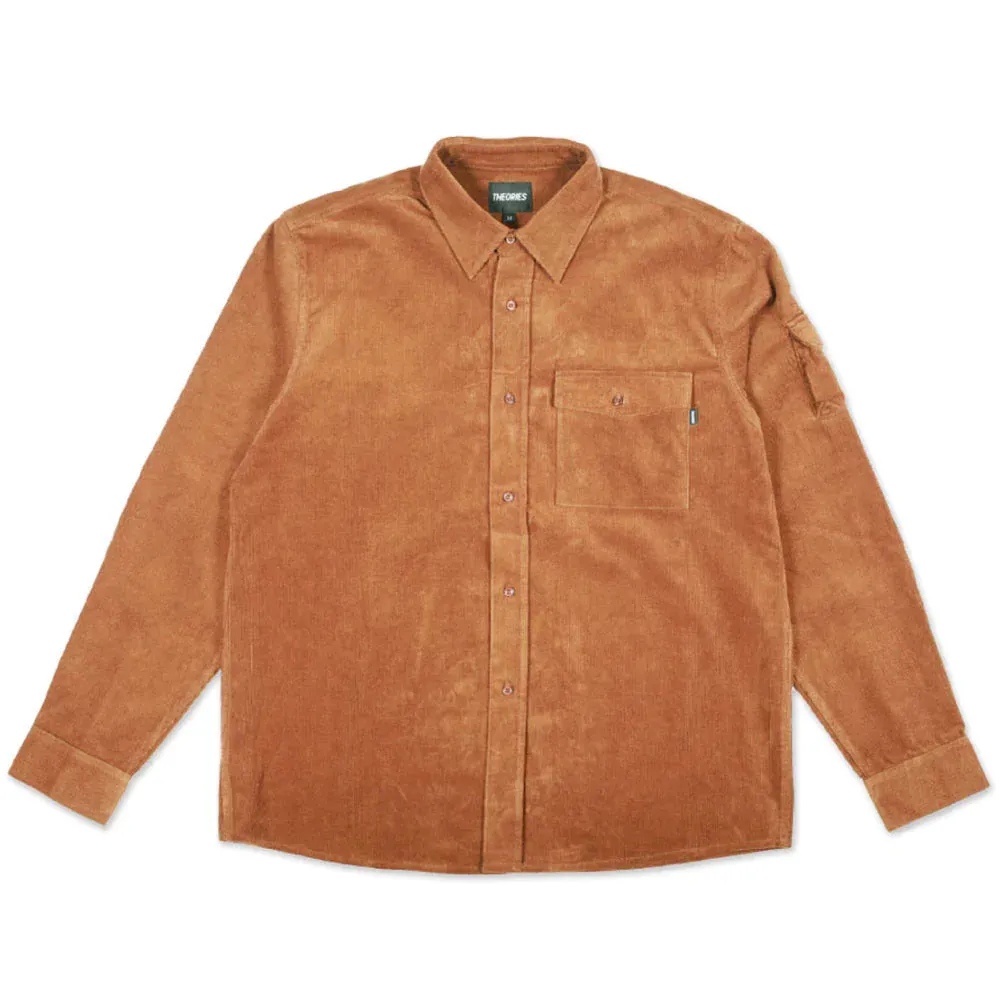 Theories Winston Corduroy Utility Shirt Rum