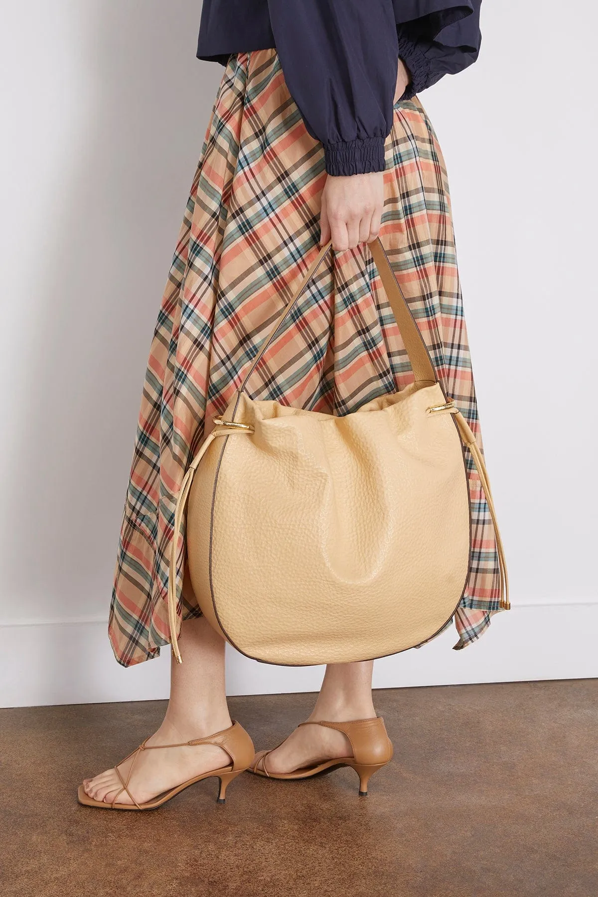 Tilda Ruched Hobo Bag in Wheat