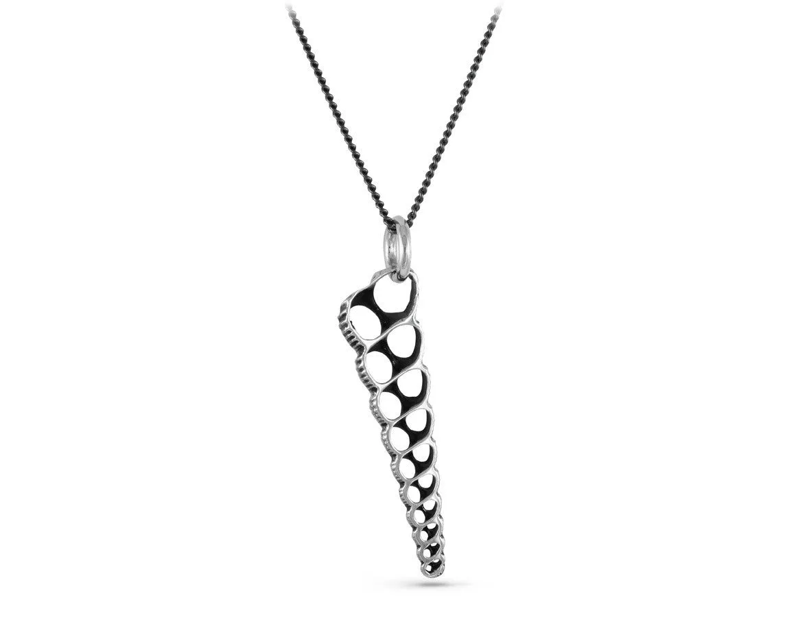 Turritella Shell Necklace - Silver