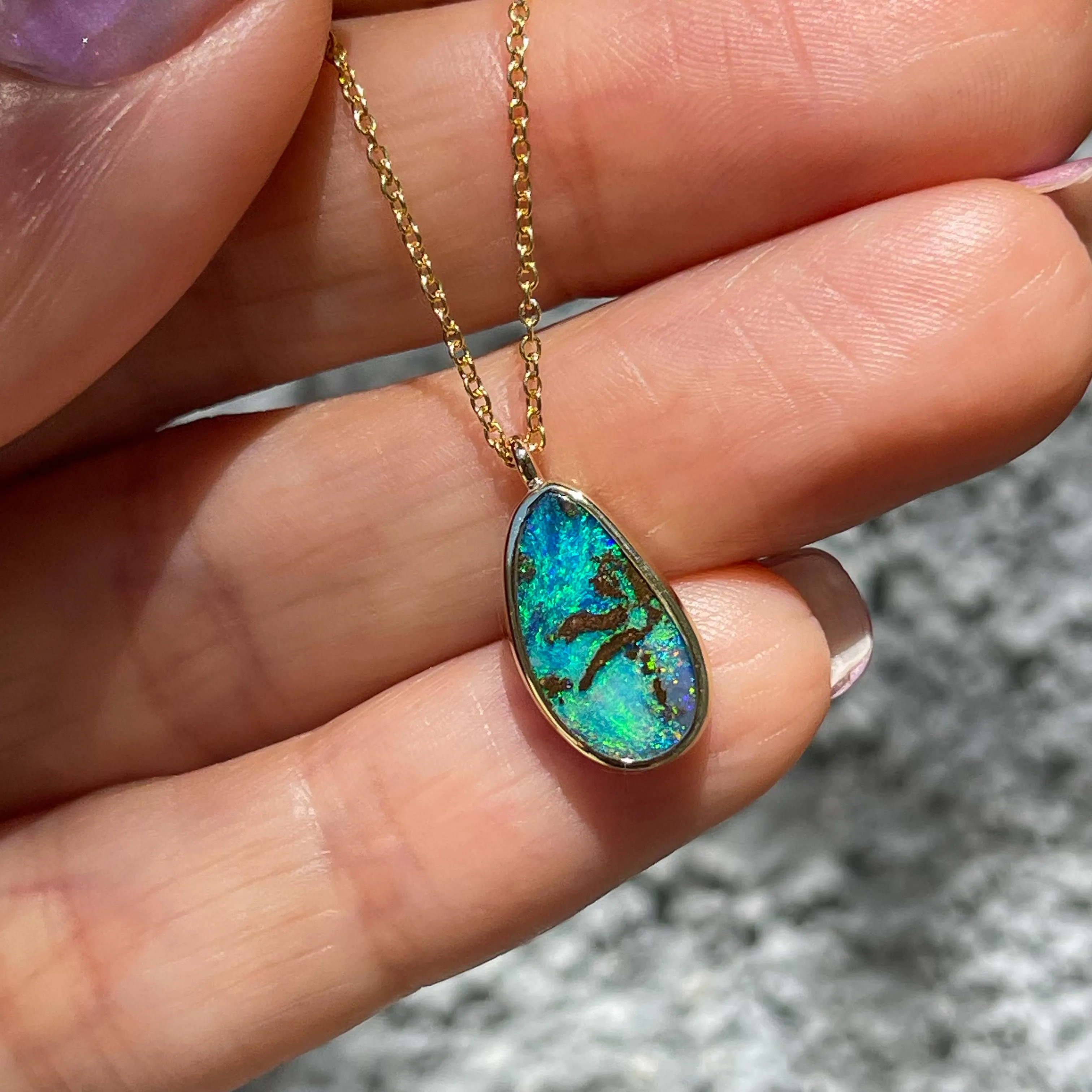 Unicorn Tear Australian Opal Necklace No. 18