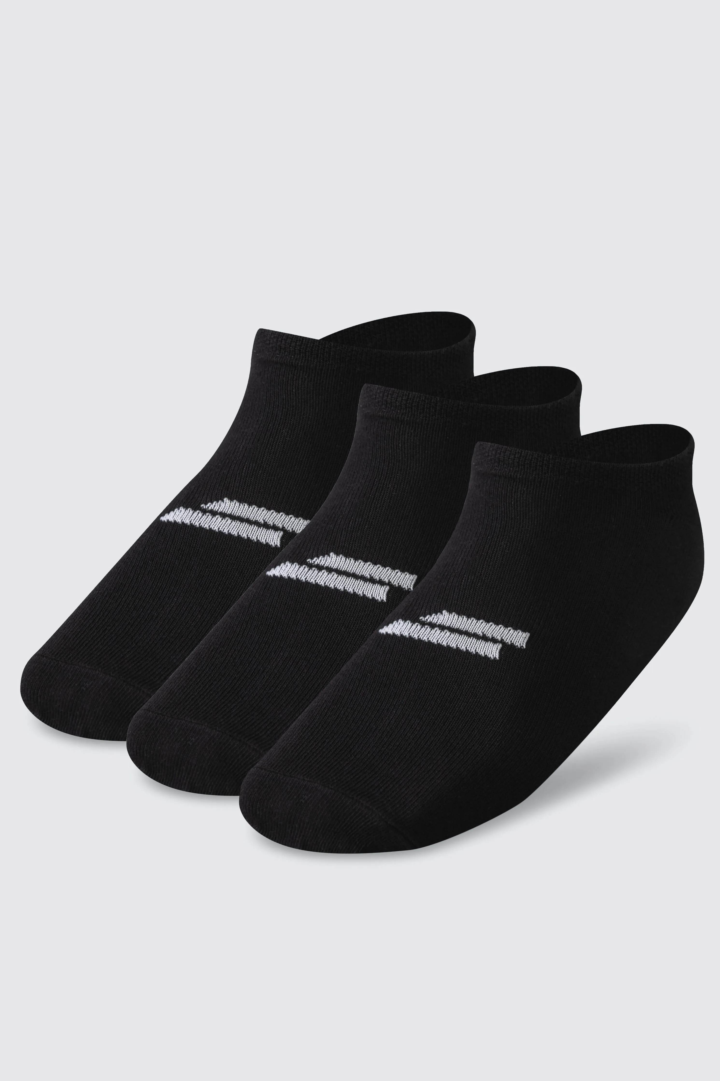 Unisex Marked No-Show Socks 3pk - Black