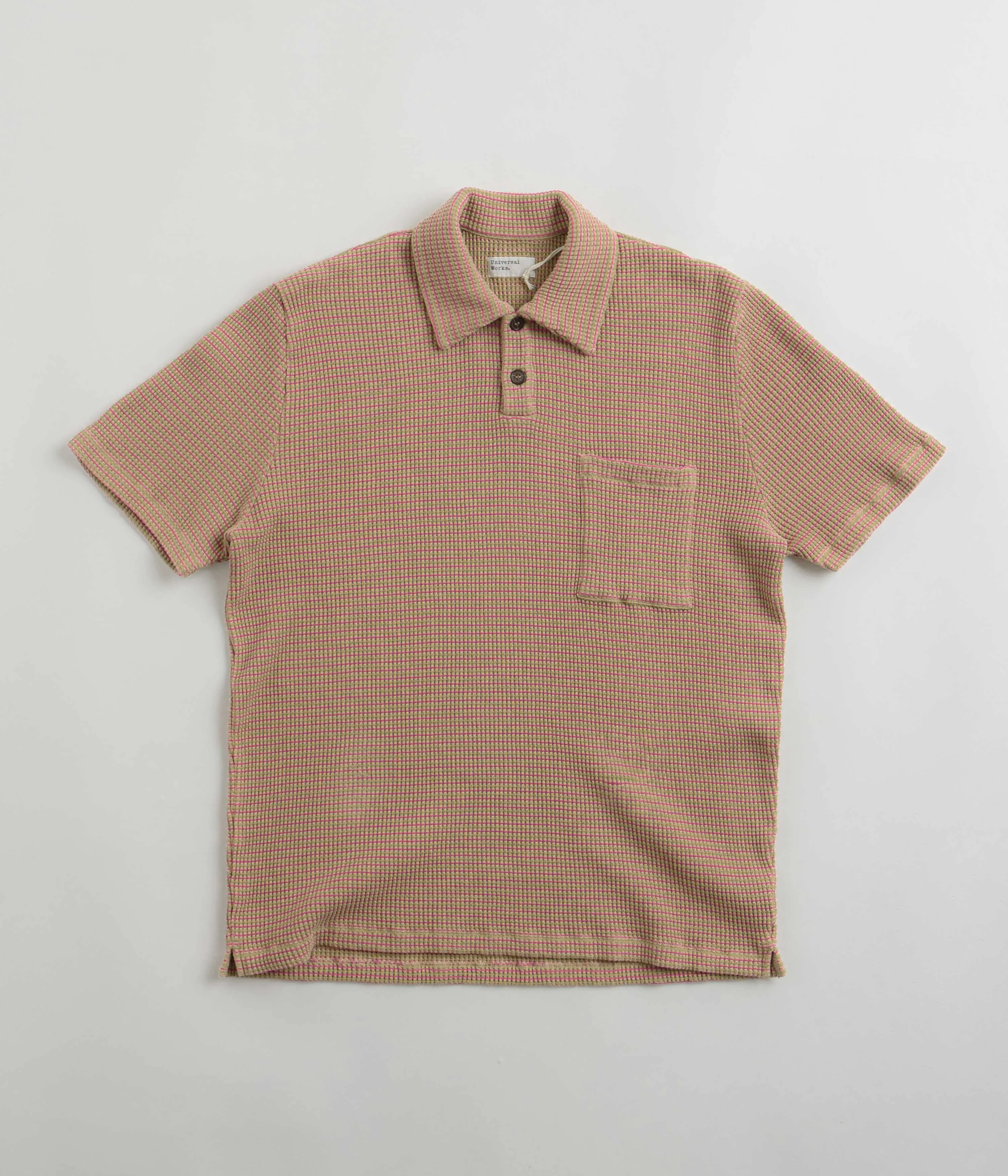 Universal Works Newlyn Short Sleeve Polo Shirt - Summer Oak