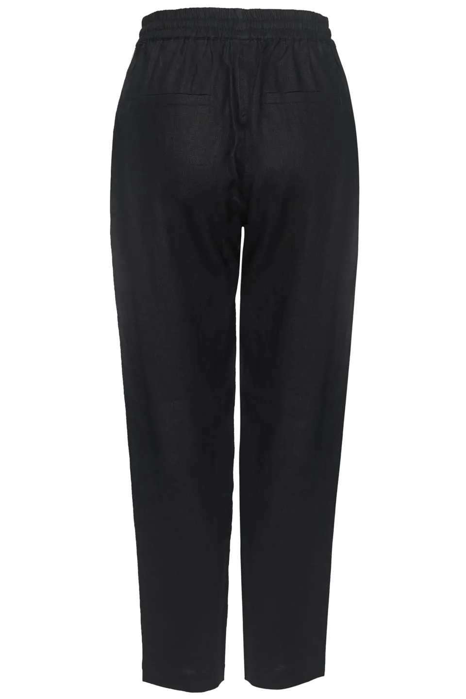 Urban Black Linen Relaxed Tapered Pant