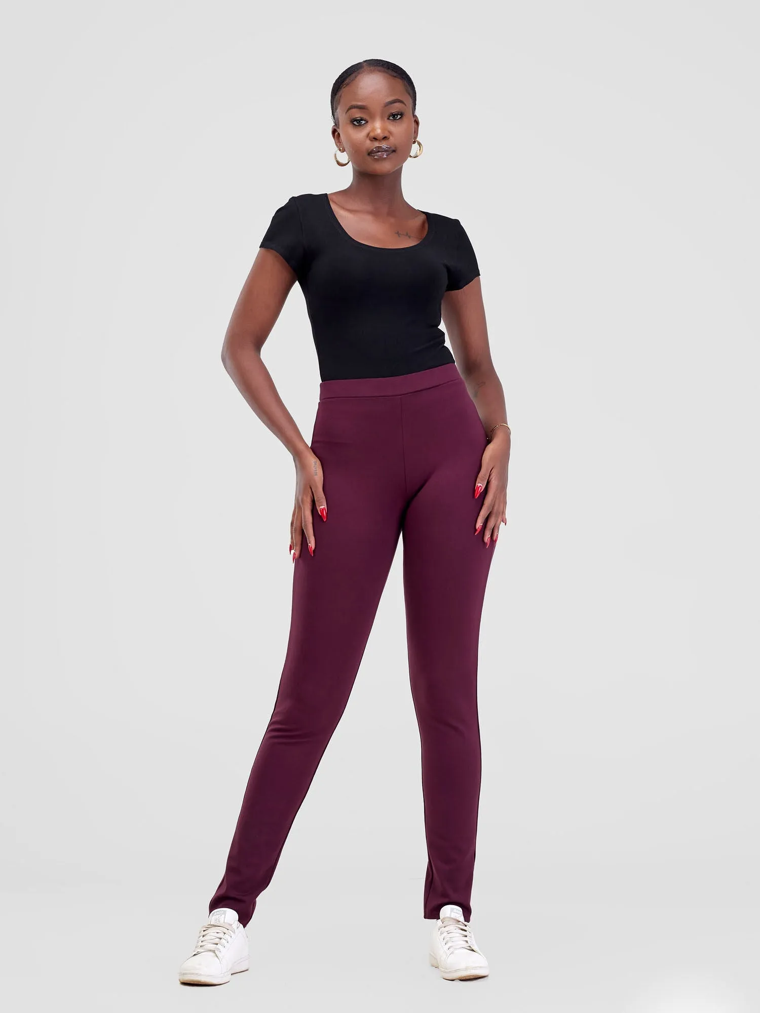 Vivo Basic Leisure Pants - Burgundy