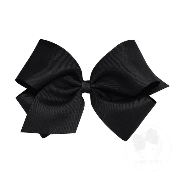 wee ones - Mini King Classic Grosgrain Girls Hair Bow (Plain Wrap)