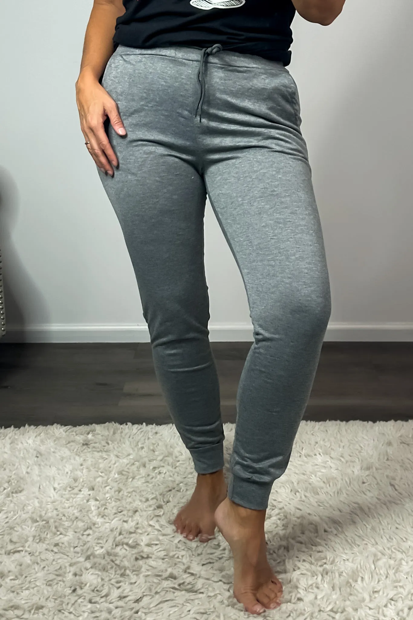 Whisper In The Dark Knit Joggers : Grey