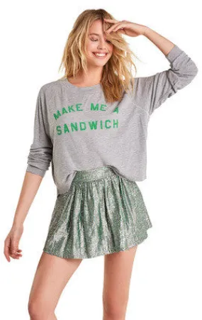 Wildfox Sandwich Monte Crop Long Sleeve Top