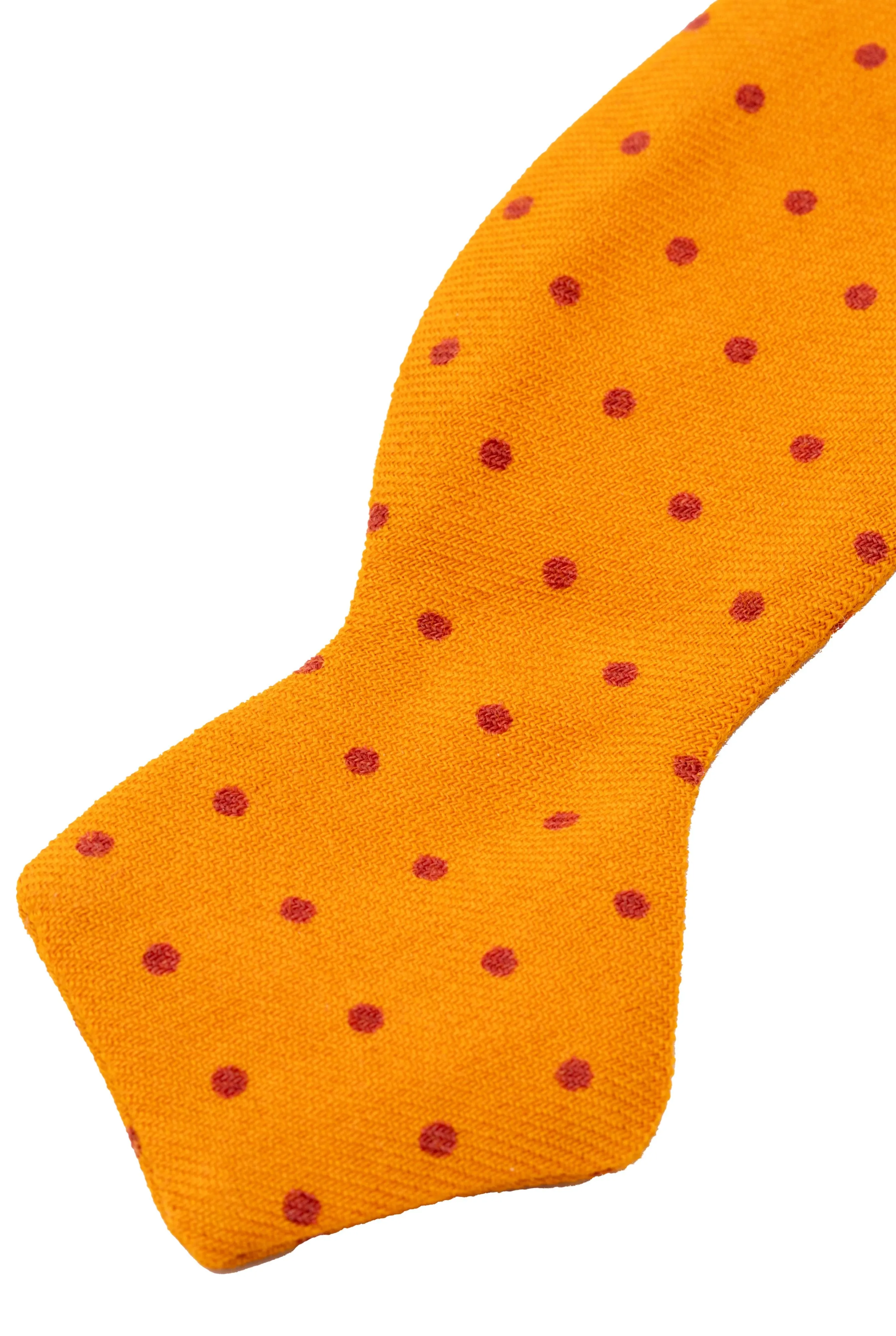 Yellow & Red Polka Dots Wool Challis Bow Tie