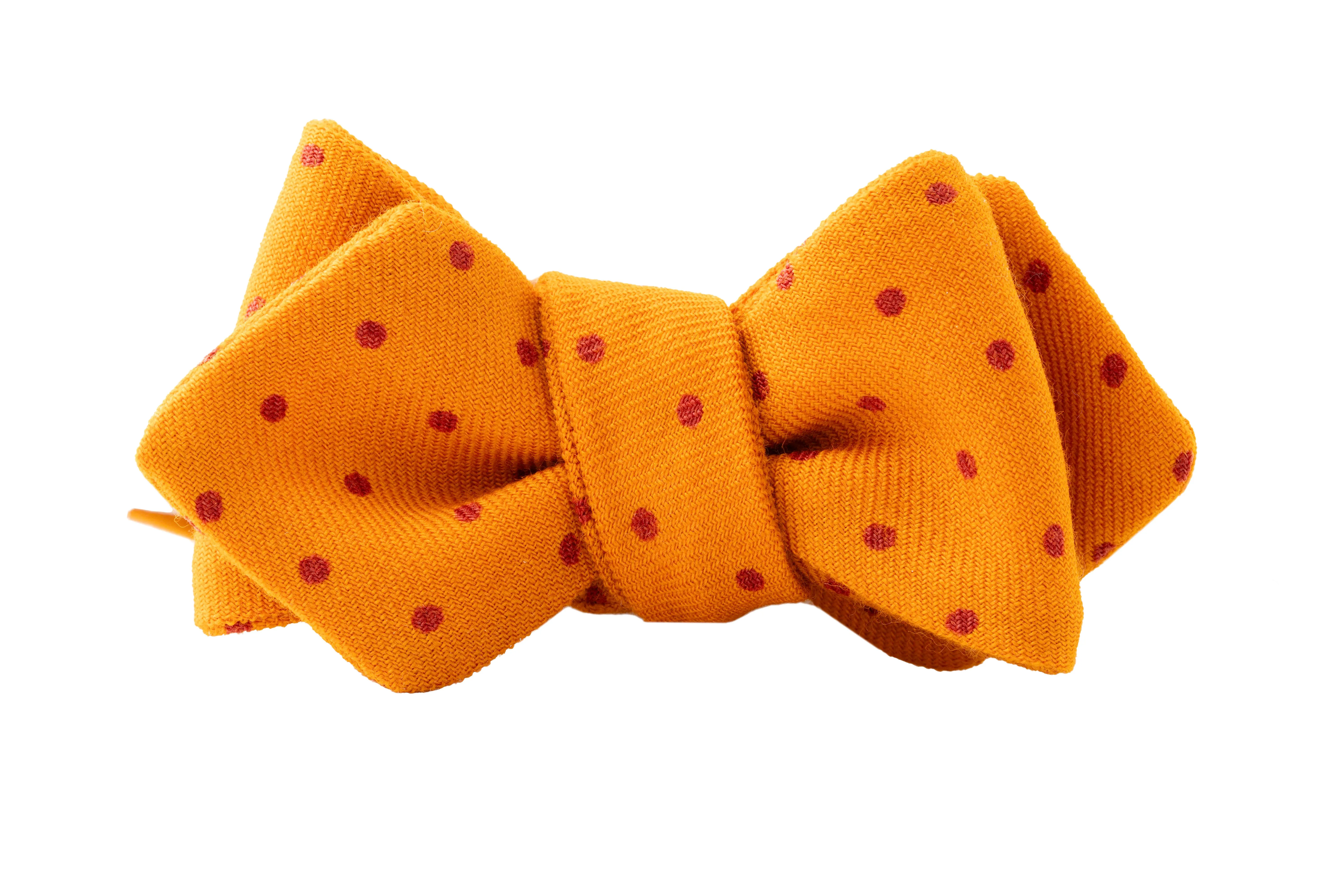 Yellow & Red Polka Dots Wool Challis Bow Tie