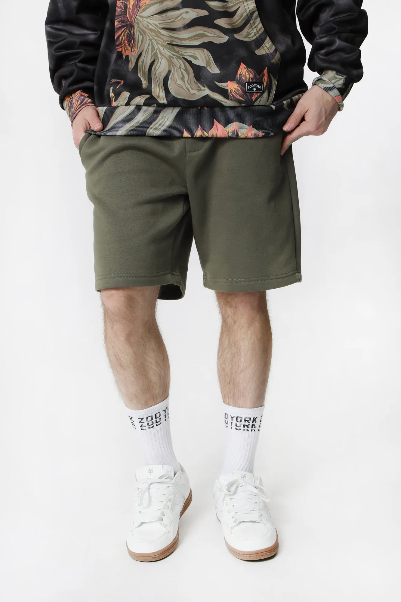 Zoo York Mens Solid Colour Fleece Shorts